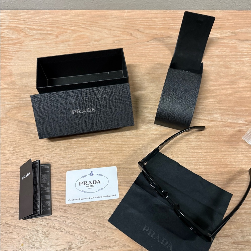 Prada men Black Rectangular Sunglasses new never … - image 2